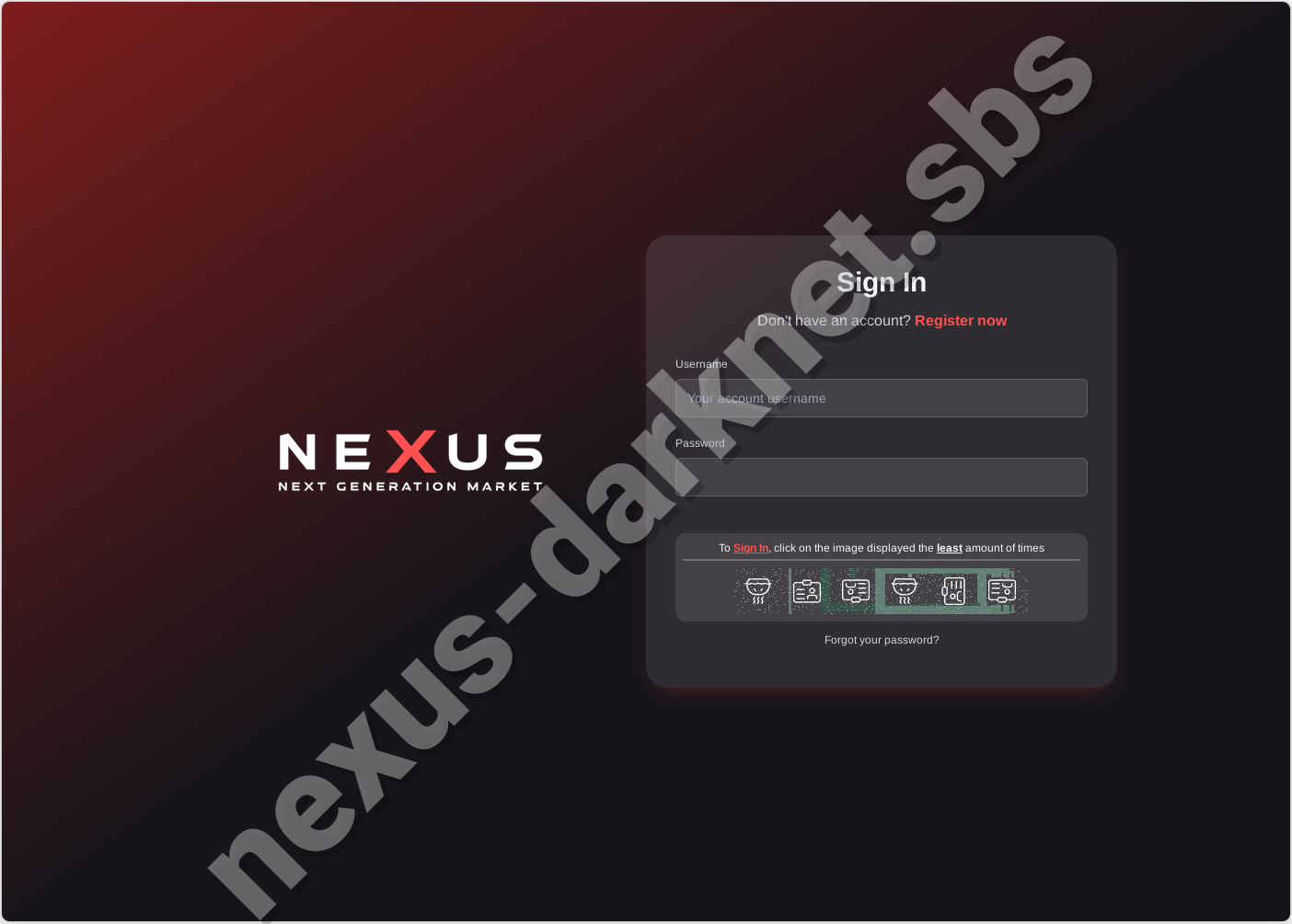 Nexus market login form March 2026 — Nexus market link access point